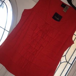 Bran New Sleeveless Ruffle Front Top!